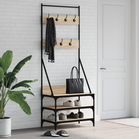 vidaXL Kleiderständer mit Schuhablage Sonoma-Eiche 70x40x184 cm
