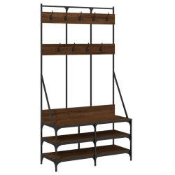 vidaXL Kleiderständer mit Schuhablage Braun Eichen-Optik 100x40x184 cm