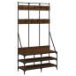 vidaXL Kleiderständer mit Schuhablage Braun Eichen-Optik 100x40x184 cm vidaXL Kleiderständer mit Schuhablage Braun Eichen-Optik 100x40x184 cm