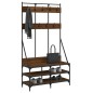 vidaXL Kleiderständer mit Schuhablage Braun Eichen-Optik 100x40x184 cm vidaXL Kleiderständer mit Schuhablage Braun Eichen-Optik 100x40x184 cm