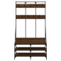 vidaXL Kleiderständer mit Schuhablage Braun Eichen-Optik 100x40x184 cm vidaXL Kleiderständer mit Schuhablage Braun Eichen-Optik 100x40x184 cm
