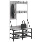 vidaXL Kleiderständer mit Schuhablage Grau Sonoma 100x40x184 cm vidaXL Kleiderständer mit Schuhablage Grau Sonoma 100x40x184 cm