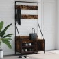vidaXL Kleiderständer mit Schuhablage Räuchereiche 100x41x184 cm vidaXL Kleiderständer mit Schuhablage Räuchereiche 100x41x184 cm