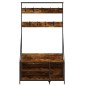 vidaXL Kleiderständer mit Schuhablage Räuchereiche 100x41x184 cm vidaXL Kleiderständer mit Schuhablage Räuchereiche 100x41x184 cm