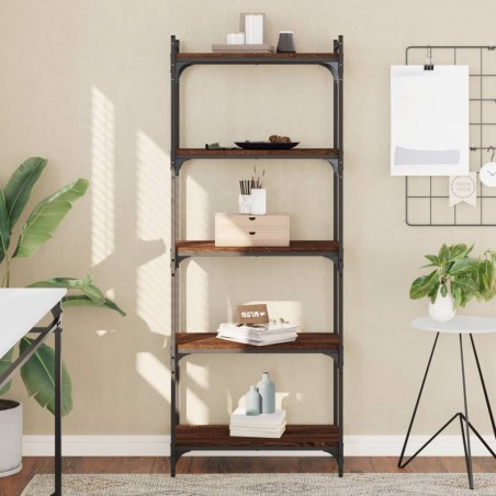 vidaXL Bücherregal 5 Böden Braun Eiche-Optik 60x30x154cm Holzwerkstoff
