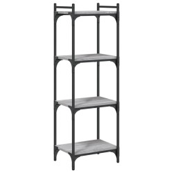 vidaXL Bücherregal 4 Böden Grau Sonoma 40x30x120 cm Holzwerkstoff