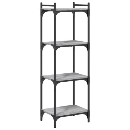 vidaXL Bücherregal 4 Böden Grau Sonoma 40x30x120 cm Holzwerkstoff