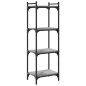 vidaXL Bücherregal 4 Böden Grau Sonoma 40x30x120 cm Holzwerkstoff vidaXL Bücherregal 4 Böden Grau Sonoma 40x30x120 cm Holzwerkstoff