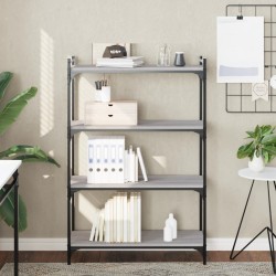 vidaXL Bücherregal 4 Böden Grau Sonoma 80x30x120 cm Holzwerkstoff