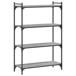 vidaXL Bücherregal 4 Böden Grau Sonoma 80x30x120 cm Holzwerkstoff