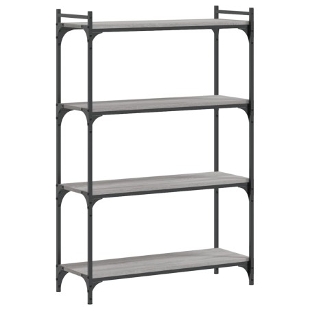 vidaXL Bücherregal 4 Böden Grau Sonoma 80x30x120 cm Holzwerkstoff
