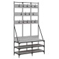 vidaXL Kleiderständer mit Schuhablage Grau Sonoma 100x40x184 cm vidaXL Kleiderständer mit Schuhablage Grau Sonoma 100x40x184 cm