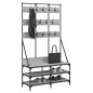 vidaXL Kleiderständer mit Schuhablage Grau Sonoma 100x40x184 cm vidaXL Kleiderständer mit Schuhablage Grau Sonoma 100x40x184 cm