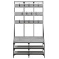 vidaXL Kleiderständer mit Schuhablage Grau Sonoma 100x40x184 cm vidaXL Kleiderständer mit Schuhablage Grau Sonoma 100x40x184 cm