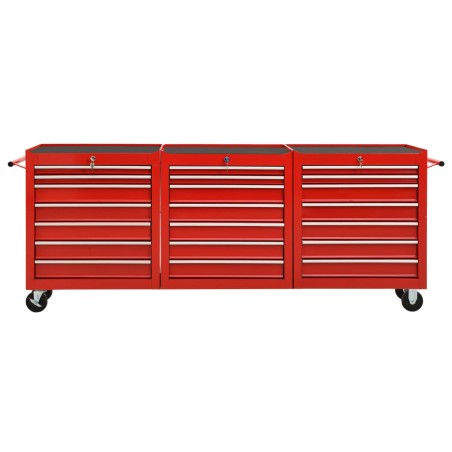 Werkzeugwagen mit 21 Schubladen Stahl Rot