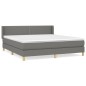 vidaXL Boxspringbett mit Matratze Dunkelgrau 160x200 cm Stoff vidaXL Boxspringbett mit Matratze Dunkelgrau 160x200 cm Stoff