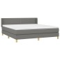 vidaXL Boxspringbett mit Matratze Dunkelgrau 160x200 cm Stoff vidaXL Boxspringbett mit Matratze Dunkelgrau 160x200 cm Stoff