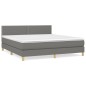 vidaXL Boxspringbett mit Matratze Dunkelgrau 160x200 cm Stoff vidaXL Boxspringbett mit Matratze Dunkelgrau 160x200 cm Stoff