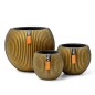 Capi 3-tlg. Blumentopf-Set Groove Kugelform Gold Capi 3-tlg. Blumentopf-Set Groove Kugelform Gold