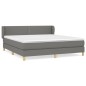 vidaXL Boxspringbett mit Matratze Dunkelgrau 160x200 cm Stoff vidaXL Boxspringbett mit Matratze Dunkelgrau 160x200 cm Stoff