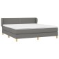 vidaXL Boxspringbett mit Matratze Dunkelgrau 160x200 cm Stoff vidaXL Boxspringbett mit Matratze Dunkelgrau 160x200 cm Stoff