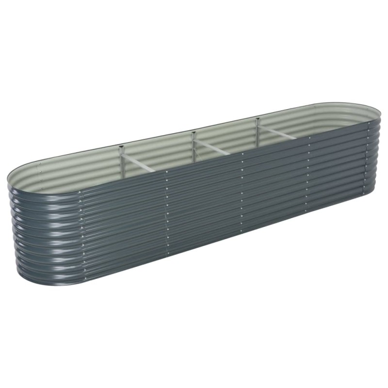 vidaXL Garten-Hochbeet 400 x 80 x 81 cm Verzinkter Stahl Grau vidaXL Garten-Hochbeet 400 x 80 x 81 cm Verzinkter Stahl Grau
