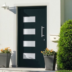 vidaXL Haustür Aluminium und PVC Anthrazit 100x210 cm