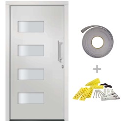 Haustür Aluminium und PVC Weiß 100x200 cm