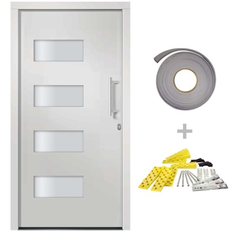 Haustür Aluminium und PVC Weiß 100x200 cm