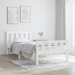 vidaXL Massivholzbett Weiß 75x190 cm