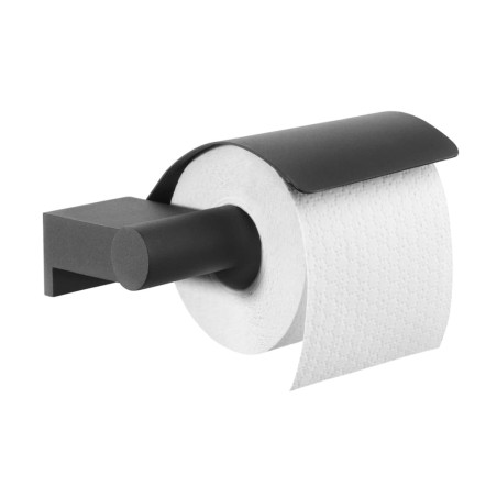 Tiger Toilettenpapierhalter Bold Mattschwarz mit Abdeckung