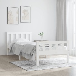 vidaXL Massivholzbett Weiß 90x190 cm
