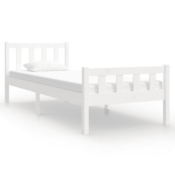 vidaXL Massivholzbett Weiß 90x190 cm