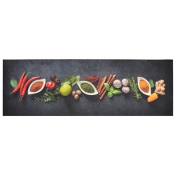 vidaXL Küchenteppich Waschbar Gewürze 60x180 cm Samt