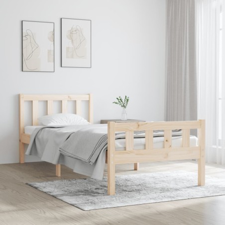 vidaXL Massivholzbett 75x190 cm