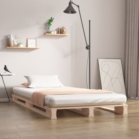 vidaXL Palettenbett 90x200 cm Massivholz Kiefer