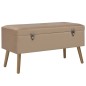 vidaXL Bank mit Stauraum 80 cm Beige Samt vidaXL Bank mit Stauraum 80 cm Beige Samt