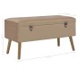 vidaXL Bank mit Stauraum 80 cm Beige Samt vidaXL Bank mit Stauraum 80 cm Beige Samt