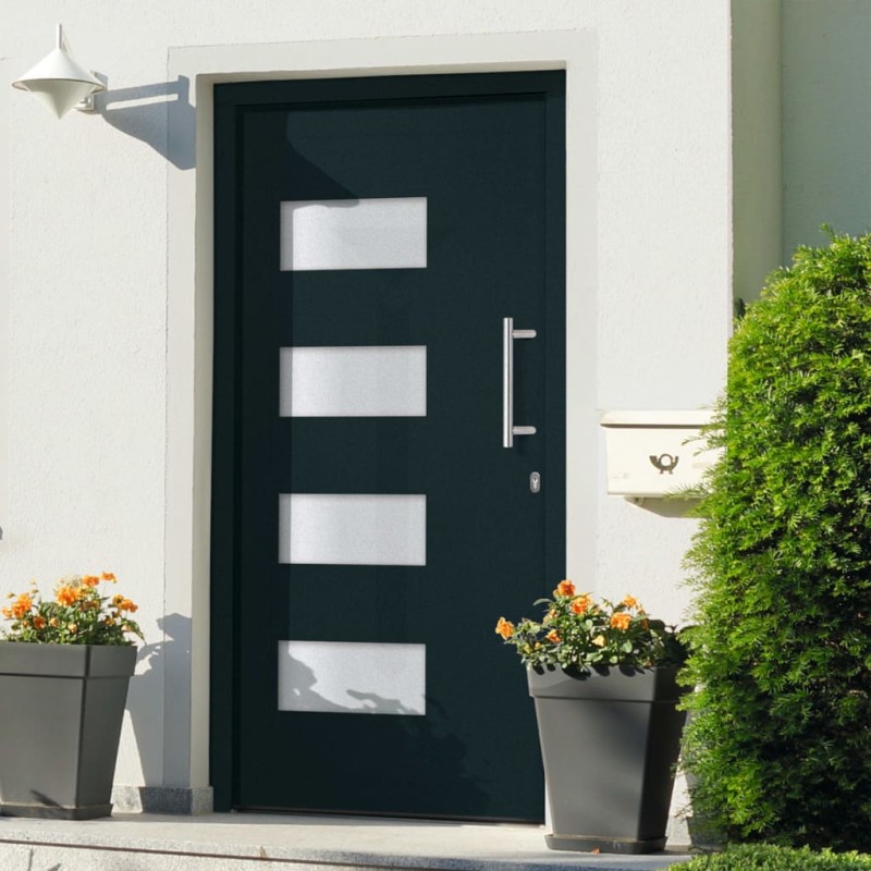 Haustür Aluminium und PVC Anthrazit 100x200 cm Haustür Aluminium und PVC Anthrazit 100x200 cm