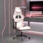 vidaXL Gaming-Stuhl mit Fußstütze Weiß und Rosa Kunstleder vidaXL Gaming-Stuhl mit Fußstütze Weiß und Rosa Kunstleder