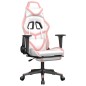 vidaXL Gaming-Stuhl mit Fußstütze Weiß und Rosa Kunstleder vidaXL Gaming-Stuhl mit Fußstütze Weiß und Rosa Kunstleder
