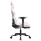 vidaXL Gaming-Stuhl mit Fußstütze Weiß und Rosa Kunstleder vidaXL Gaming-Stuhl mit Fußstütze Weiß und Rosa Kunstleder