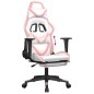vidaXL Gaming-Stuhl mit Fußstütze Weiß und Rosa Kunstleder vidaXL Gaming-Stuhl mit Fußstütze Weiß und Rosa Kunstleder