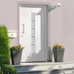 Haustür Aluminium und PVC Weiß 100x200 cm