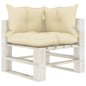 vidaXL 6-tlg. Garten-Lounge-Set Paletten mit Kissen in Creme Holz vidaXL 6-tlg. Garten-Lounge-Set Paletten mit Kissen in Creme Holz