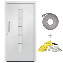 Haustür Aluminium und PVC Weiß 100x200 cm