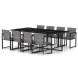 vidaXL 9-tlg. Garten-Essgruppe mit Kissen Poly Rattan Grau vidaXL 9-tlg. Garten-Essgruppe mit Kissen Poly Rattan Grau