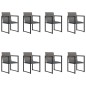 vidaXL 9-tlg. Garten-Essgruppe mit Kissen Poly Rattan Grau vidaXL 9-tlg. Garten-Essgruppe mit Kissen Poly Rattan Grau