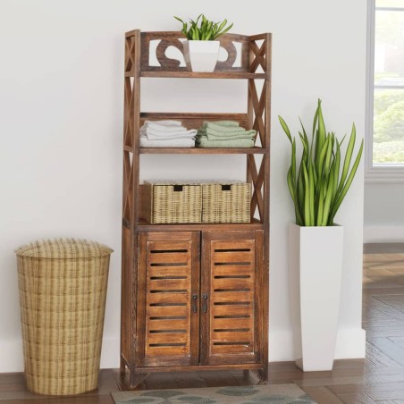 vidaXL Badezimmerschrank Albuquerque Holz Braun 46x24x117,5 cm