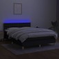 vidaXL Boxspringbett mit Matratze & LED Schwarz 140x190 cm Stoff vidaXL Boxspringbett mit Matratze & LED Schwarz 140x190 cm Stoff